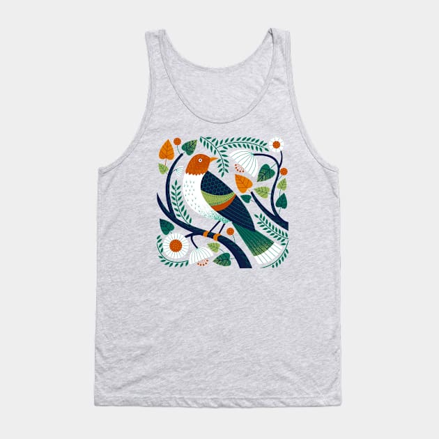 Birdie on a Branch Tank Top by Lucie Rice Illustration and Design, LLC